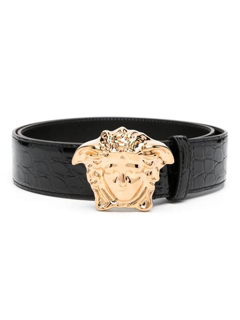 versace crocodile-embossed medusa belt|versace medusa belt men.